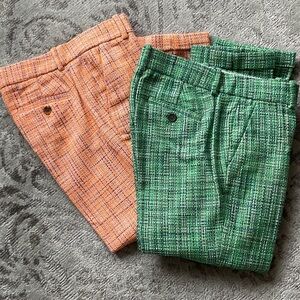J. Crew Orange and Green Tweed Cafe’ Capri Pants